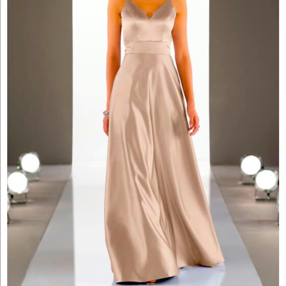 Sorella vita modern satin bridesmaid dress